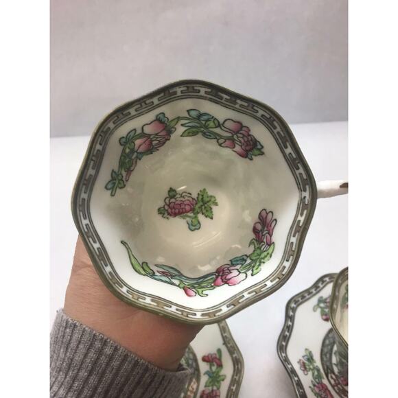 VINTAGE Coalport CHINA Indian Tree Pattern SET OF TWO Teacups and Saucer SET - Picture 7 of 12